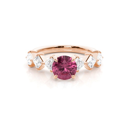 Prong Set Pink Tourmaline Engagement Ring