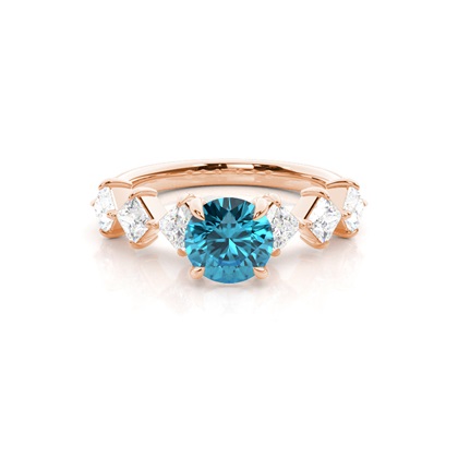 Prong Set Blue Topaz Engagement Ring