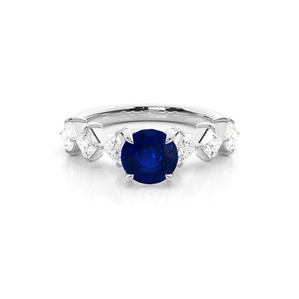 Prong Set Blue Sapphire Engagement Ring