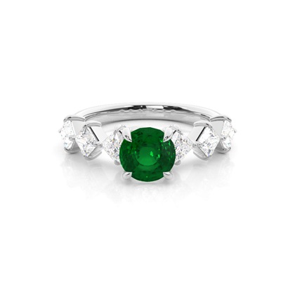 Prong Set Emerald Engagement Ring