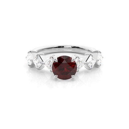 Prong Set Garnet Engagement Ring