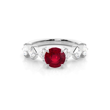 Prong Set Ruby Engagement Ring