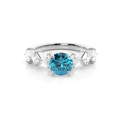 Prong Set Blue Topaz Engagement Ring