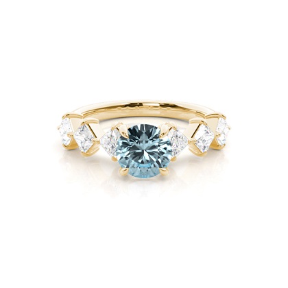 Prong Set Aqamarine Engagement Ring