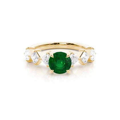 Prong Set Emerald Engagement Ring