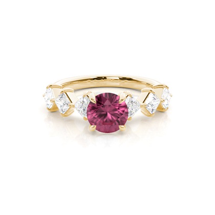 Prong Set Pink Tourmaline Engagement Ring