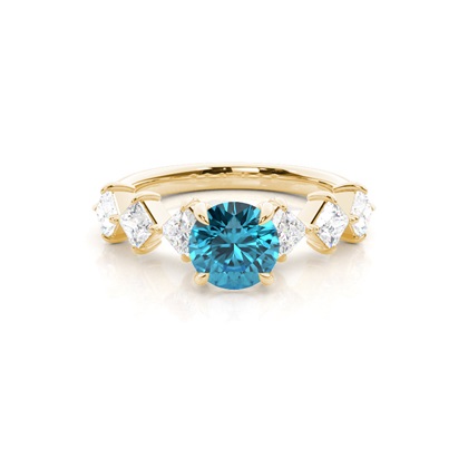 Prong Set Blue Topaz Engagement Ring