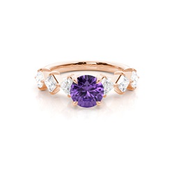 Prong Set Amethyst Engagement Ring