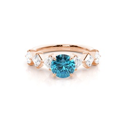 Prong Set Blue Topaz Engagement Ring