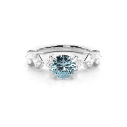 Prong Set Aqamarine Engagement Ring
