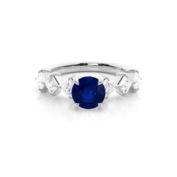Prong Set Blue Sapphire Engagement Ring