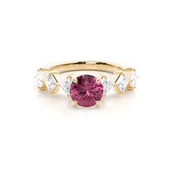 Prong Set Pink Tourmaline Engagement Ring