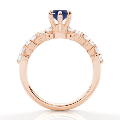 Verlobungsring mit blauem Saphir in Krappenfassung