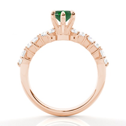 Krappenbesetzter Smaragd-Verlobungsring