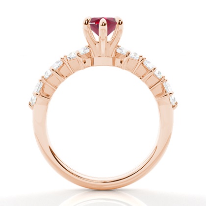 Krappenbesetzter Rubin-Verlobungsring