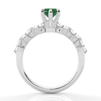 Krappenbesetzter Smaragd-Verlobungsring