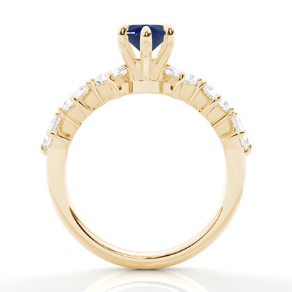 Verlobungsring mit blauem Saphir in Krappenfassung