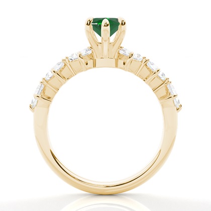 Krappenbesetzter Smaragd-Verlobungsring