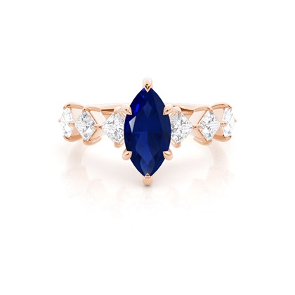 Prong Set Blue Sapphire Engagement Ring