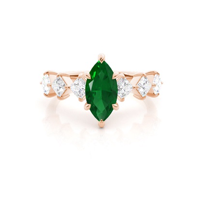 Prong Set Emerald Engagement Ring