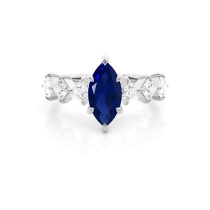 Prong Set Blue Sapphire Engagement Ring