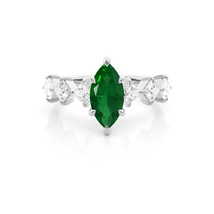 Prong Set Emerald Engagement Ring