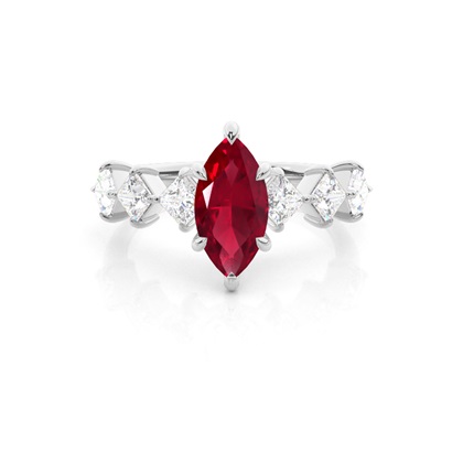 Prong Set Ruby Engagement Ring