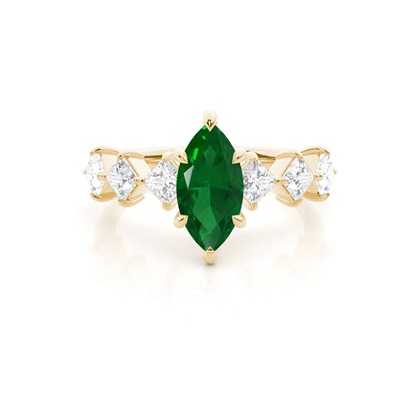 Prong Set Emerald Engagement Ring