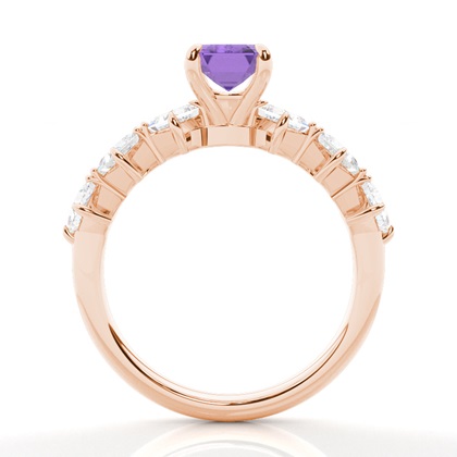 Krappenbesetzter Amethyst-Verlobungsring