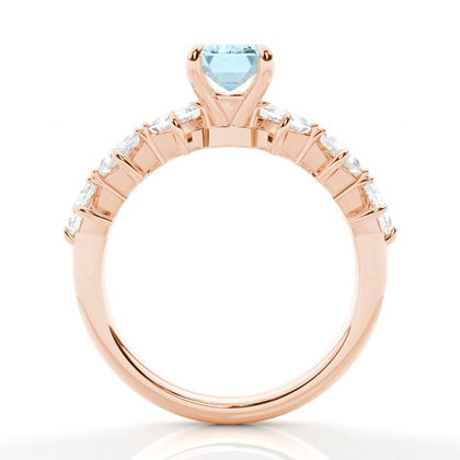 Krappenbesetzter Aquamarin-Verlobungsring