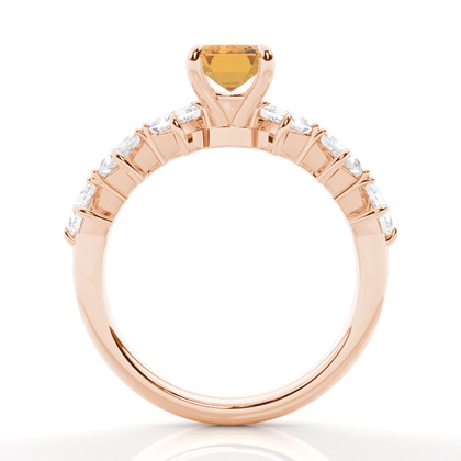 Krappenbesetzter Citrin-Verlobungsring
