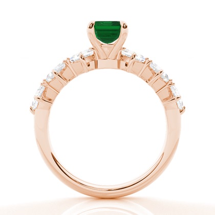 Krappenbesetzter Smaragd-Verlobungsring