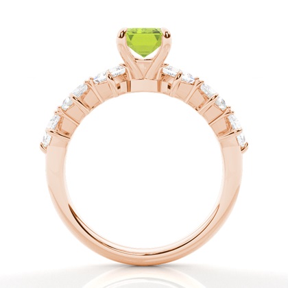 Krappenbesetzter Peridot-Verlobungsring