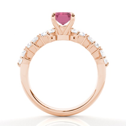 Krappenbesetzter rosa Turmalin-Verlobungsring