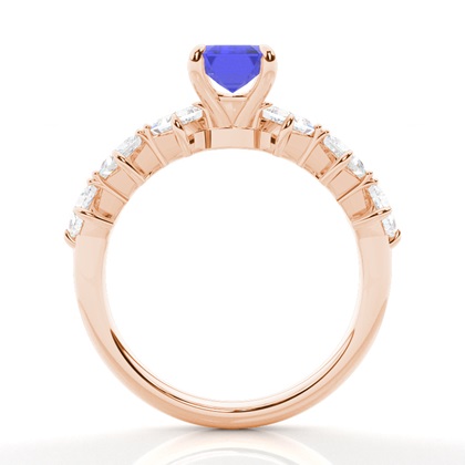 Prong Set Tansanit-Verlobungsring