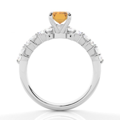 Krappenbesetzter Citrin-Verlobungsring