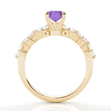 Krappenbesetzter Amethyst-Verlobungsring