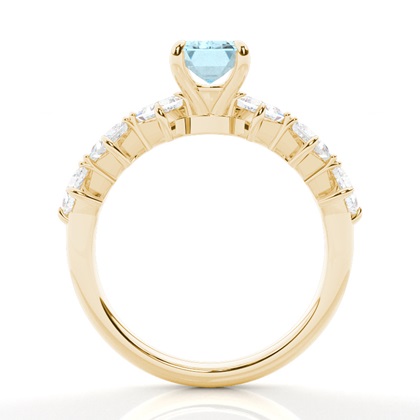 Krappenbesetzter Aquamarin-Verlobungsring