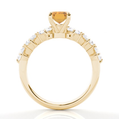 Krappenbesetzter Citrin-Verlobungsring