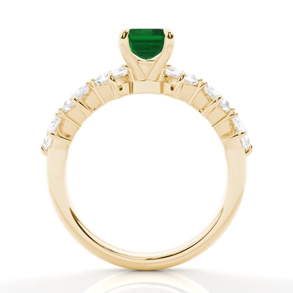 Krappenbesetzter Smaragd-Verlobungsring