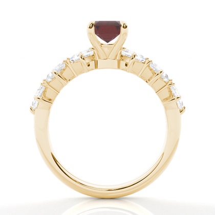 Granat-Verlobungsring in Krappenfassung