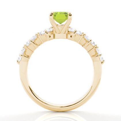 Krappenbesetzter Peridot-Verlobungsring