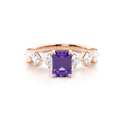 Prong Set Amethyst Engagement Ring