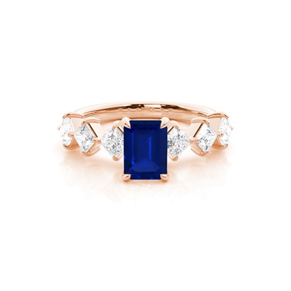 Prong Set Blue Sapphire Engagement Ring