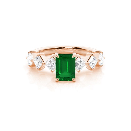 Prong Set Emerald Engagement Ring