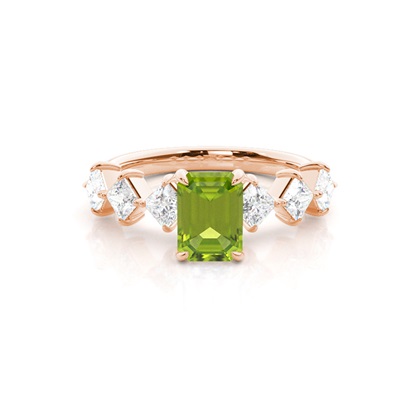 Prong Set Peridot Engagement Ring