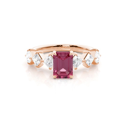 Prong Set Pink Tourmaline Engagement Ring