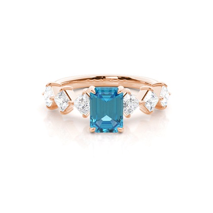 Prong Set Blue Topaz Engagement Ring