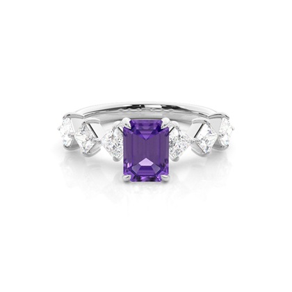 Prong Set Amethyst Engagement Ring