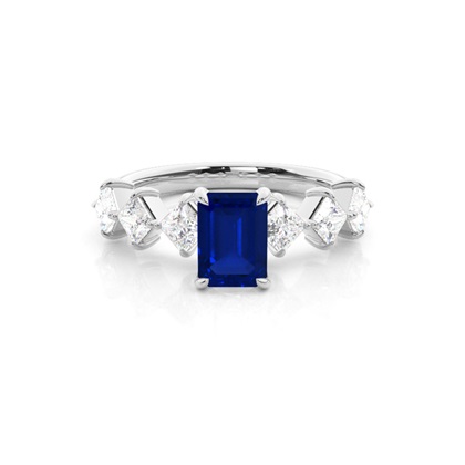Prong Set Blue Sapphire Engagement Ring